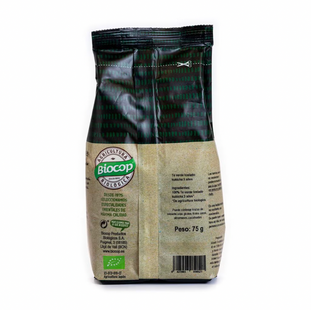 Té verde tostado kukicha 3 años Biocop