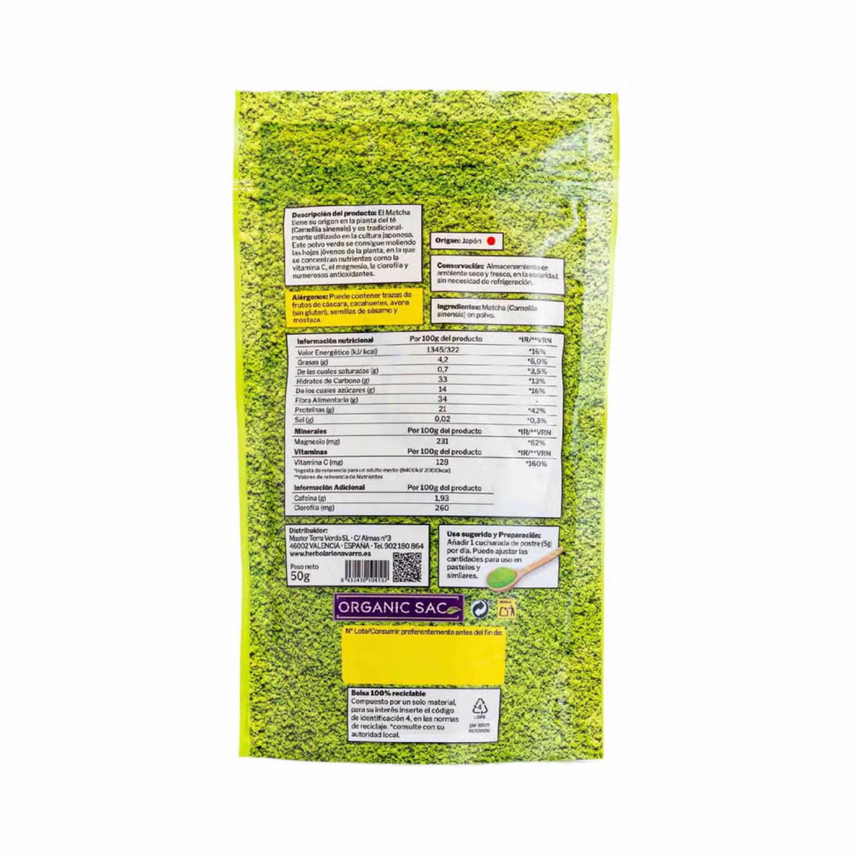 Bio Té Matcha en polvo - Organic Sac